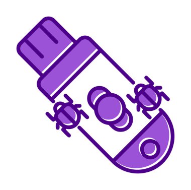 Pendrive Virüs ikon vektör görüntüsü. Web uygulamaları, mobil uygulamalar ve yazdırma ortamları için kullanılabilir.