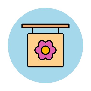 Basit çiçek simgesi, vektör illüstrasyonu