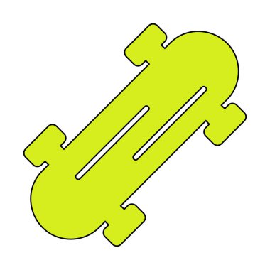 Basit kaykay simgesi, vektör illüstrasyonu