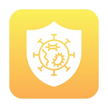 Mikroplar Korunan Kalkan ikon vektör çizimi