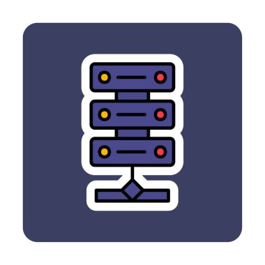 Ağ sunucu simgesinin vektör illüstrasyonu 