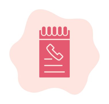 Beyaz arkaplanda telefon rehberi ikonu vektör çizimi