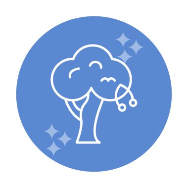 Kiraz Ağacı web simgesi, vektör illüstrasyonu