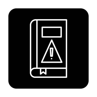 kitap uyarısı ünlem işareti vektör düz renk simgesi ile