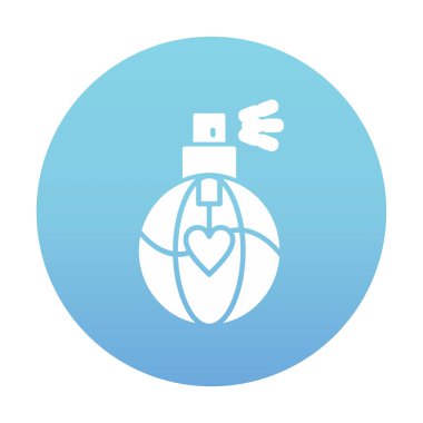 Kalp şekli simgesi olan parfüm şişesi 