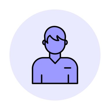 Erkek kullanıcı simgesi. Vektör çizim