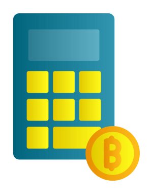 Şifreleme para birimi hesap makinesi web simgesi basit illüstrasyon