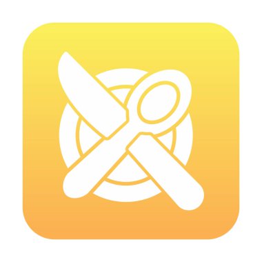 bıçak ve çatal tabakta, yemek ikonu, vektör illüstrasyonu  