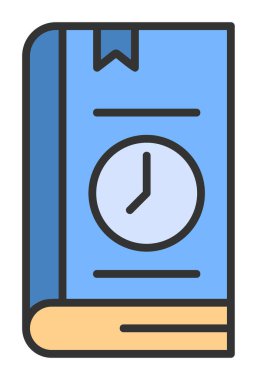 Kitap Zaman Sınırı simgesi, vektör illüstrasyonu 