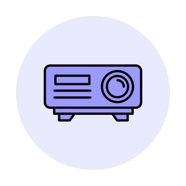 düz projektör web simgesi vektör çizimi tasarımı