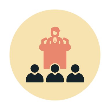 Basit Konferans simgesi, vektör illüstrasyonu