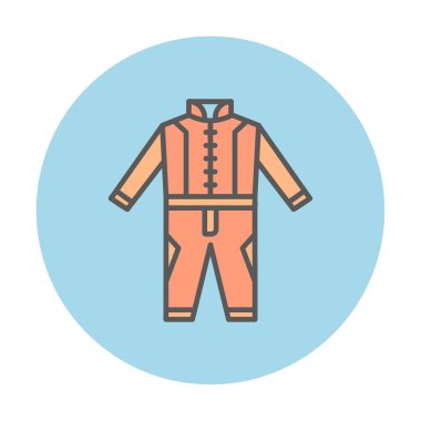 Race Suit web simgesi, vektör illüstrasyonu