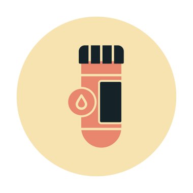 Kan testi tüpü ana hat vektör simgesi. Laboratuvar test sembolü, logo illüstrasyonu.