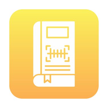 Barkod simgesi olan kitabın vektör illüstrasyonu  