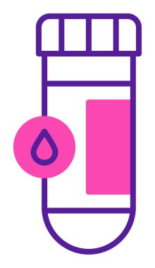 Kan testi tüpü ana hat vektör simgesi. Laboratuvar test sembolü, logo illüstrasyonu.