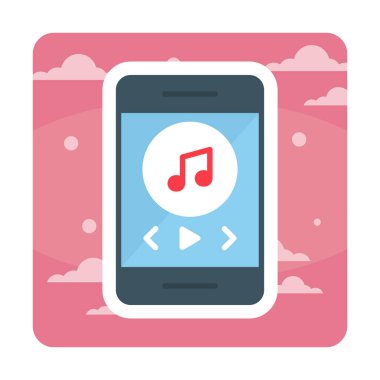 düz akıllı telefon müzik çalar simgesi