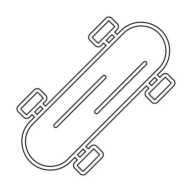 Basit kaykay simgesi, vektör illüstrasyonu