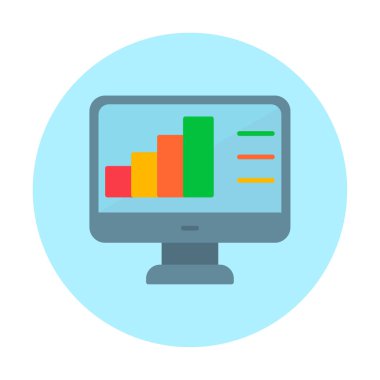 Basit Bilgisayar İzleme Veri Analizi simgesi, vektör illüstrasyonu