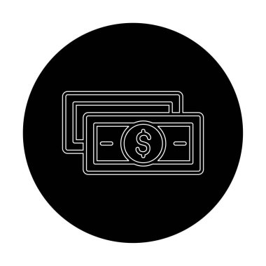 Dolar para çizgisi simgesi, vektör illüstrasyonu