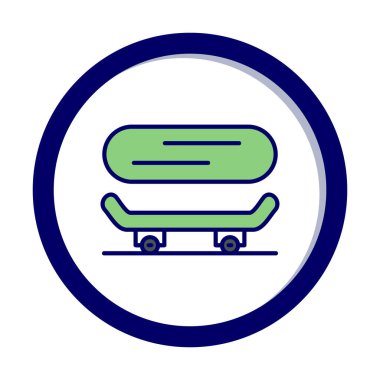 Basit kaykay simgesi, vektör illüstrasyonu