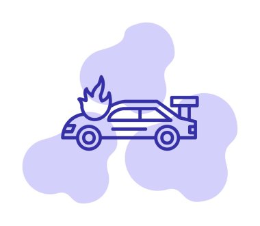 Yanan Araba ikon vektör illüstrasyonuName