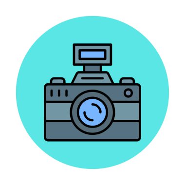 Basit kamera simgesi vektör illüstrasyonu