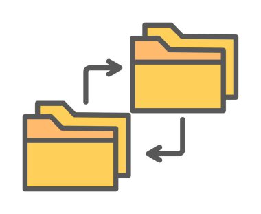 Basit Veri Kopyalama simgesi, vektör illüstrasyonu