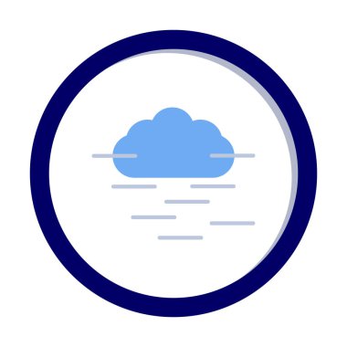 Sis ve bulut simgesi, hava sembolü, vektör illüstrasyonu   