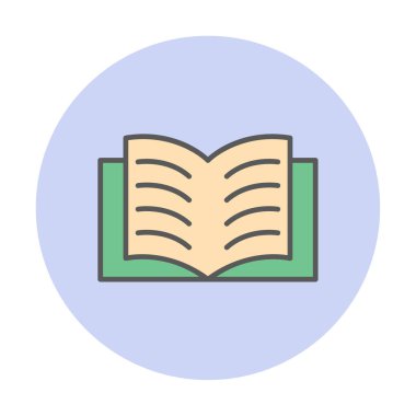 Basit düz web Açık Kitap simgesi tasarımı