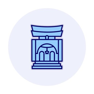 Basit antik Asya Tapınağı simgesi, vektör illüstrasyonu