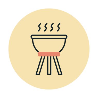 Basit barbekü ikonu vektör illüstrasyonu