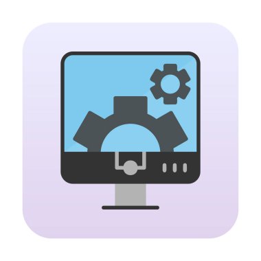 Bilgisayar ayarları simgesi, vektör çizim