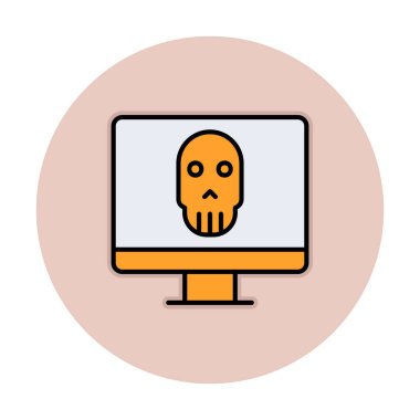 Ölü Bilgisayar Ekran simgesi, vektör illüstrasyonu 