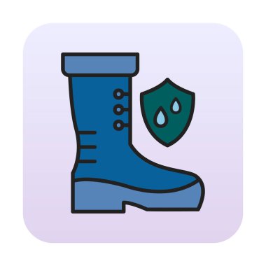 Basit su geçirmez ayakkabı simgesi, vektör illüstrasyonu