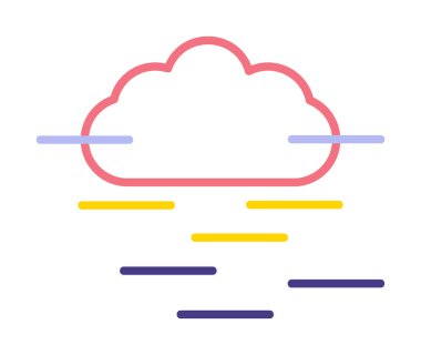 Sis ve bulut simgesi, hava sembolü, vektör illüstrasyonu   