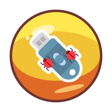 Pendrive Virüs ikon vektör görüntüsü. Web uygulamaları, mobil uygulamalar ve yazdırma ortamları için kullanılabilir.