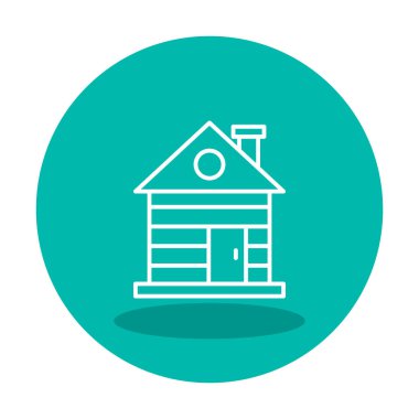 ahşap ev simgesi, vektör illüstrasyonu