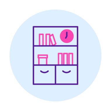 kitaplık düz simge, vektör illüstrasyonu 