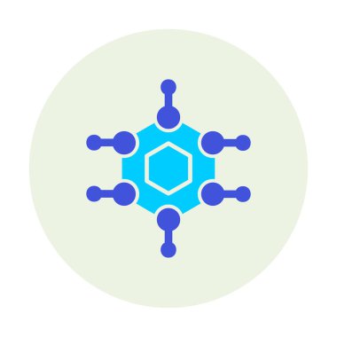 Basit Nanoteknoloji simgesi, vektör illüstrasyonu