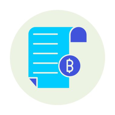 Bitcoin imzalı fatura simgesinin vektör illüstrasyonu 