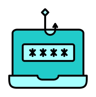 Basit Phishing simgesi, düz tasarım illüstrasyon