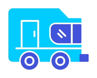 düz karavan simgesi çizimi  