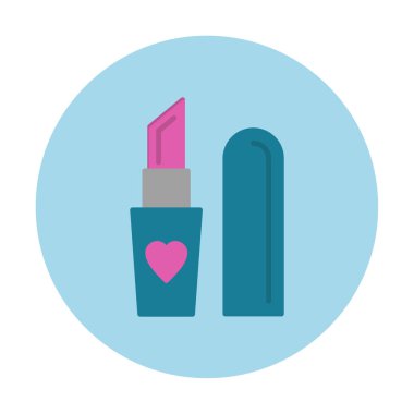 güzellik ruj simgesi düz stil, vektör illüstrasyonu