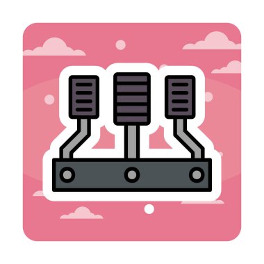 Araba Hızlandırıcı düz simgesi, vektör illüstrasyonu 