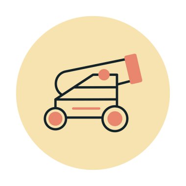 Basit Topçu simgesi, vektör illüstrasyonu