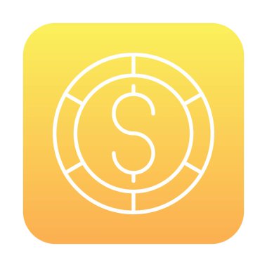 Dolar madeni para simgesi, vektör çizimi 