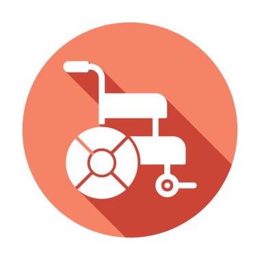 Basit Tekerlekli sandalye Simgesi, vektör illüstrasyonu