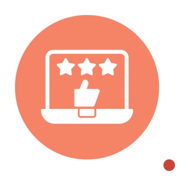 Geri besleme vektörü glifin düz simgesi. İyi İnceleme konsepti                    