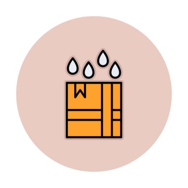 Su geçirmez Parsel simgesinin vektör çizimi  