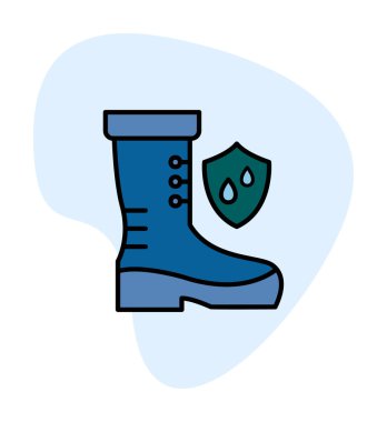 Basit su geçirmez ayakkabı simgesi, vektör illüstrasyonu